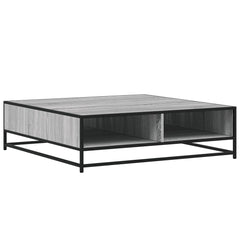 vidaXL Coffee Table Grey Sonoma 100x100x30 cm Engineered Wood and Metal 2