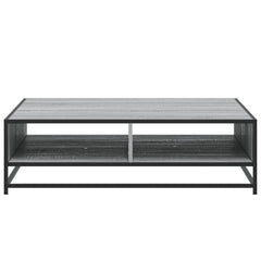 vidaXL Coffee Table Grey Sonoma 100x100x30 cm Engineered Wood and Metal 5