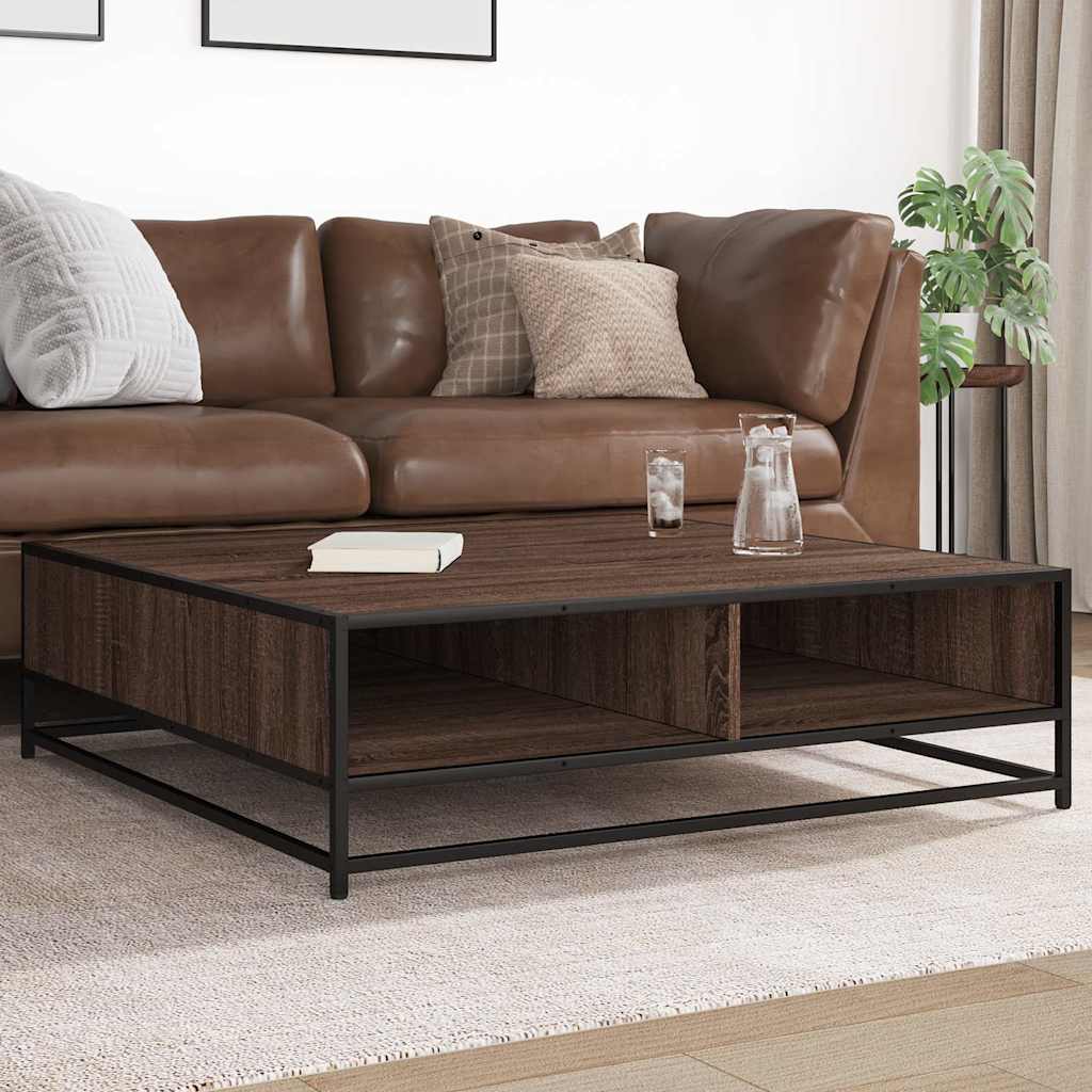 vidaXL Coffee Table Brown Oak Engineered Wood and Metal