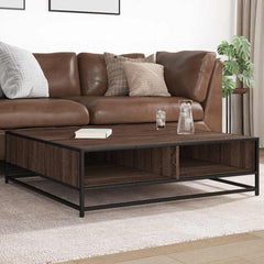 vidaXL Coffee Table Brown Oak Engineered Wood and Metal