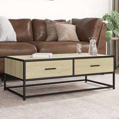 vidaXL Coffee Table Sonoma Oak 100x50x35 cm Engineered Wood and Metal 1