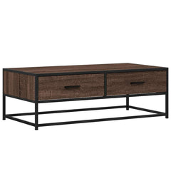 vidaXL Coffee Table Brown Oak 100x50x35 cm Engineered Wood and Metal 2