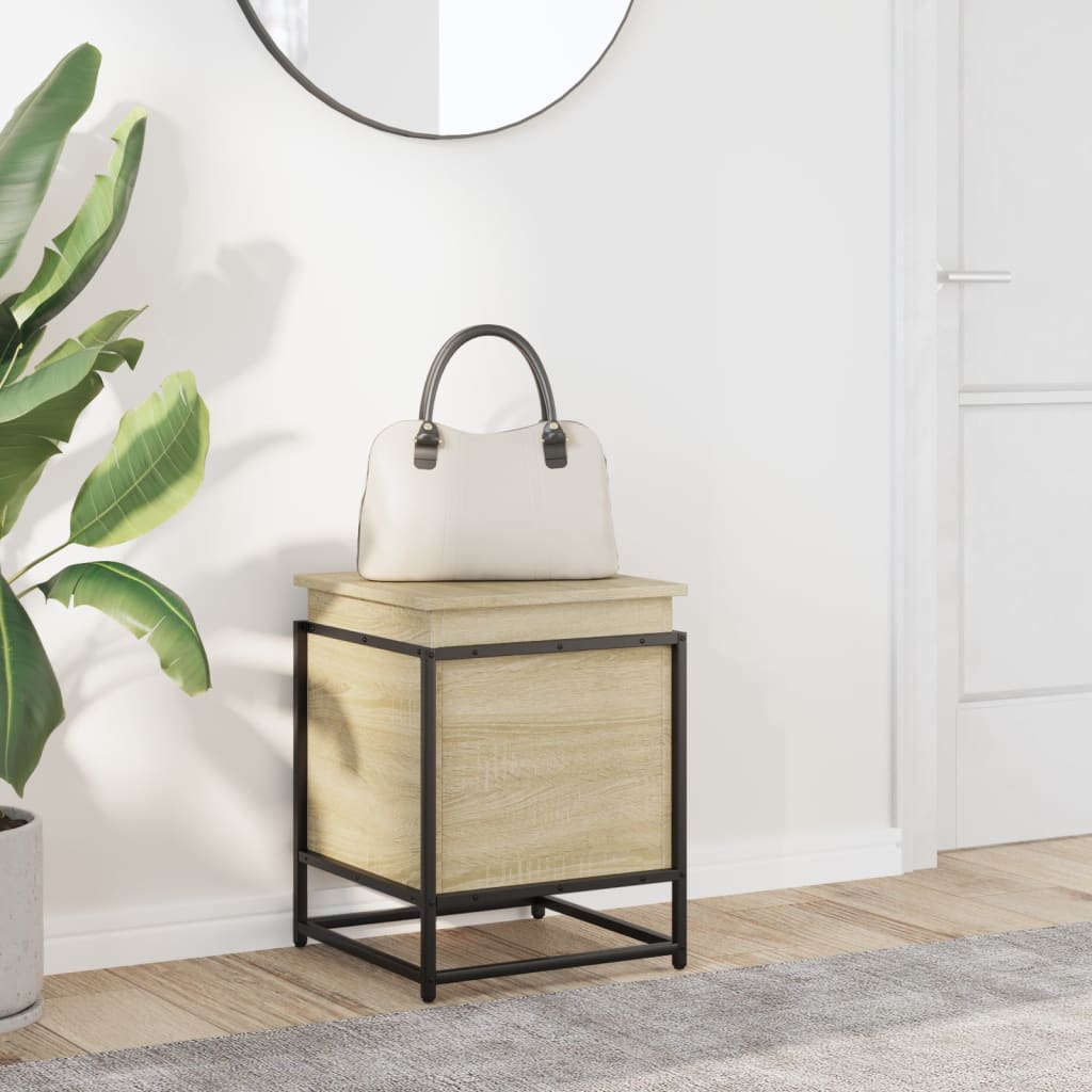 vidaXL Storage Box with Lid Sonoma Oak 40x40x51.5 cm Engineered Wood 3
