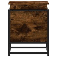 vidaXL Storage Box with Lid Smoked Oak 40x40x51.5 cm Engineered Wood 5