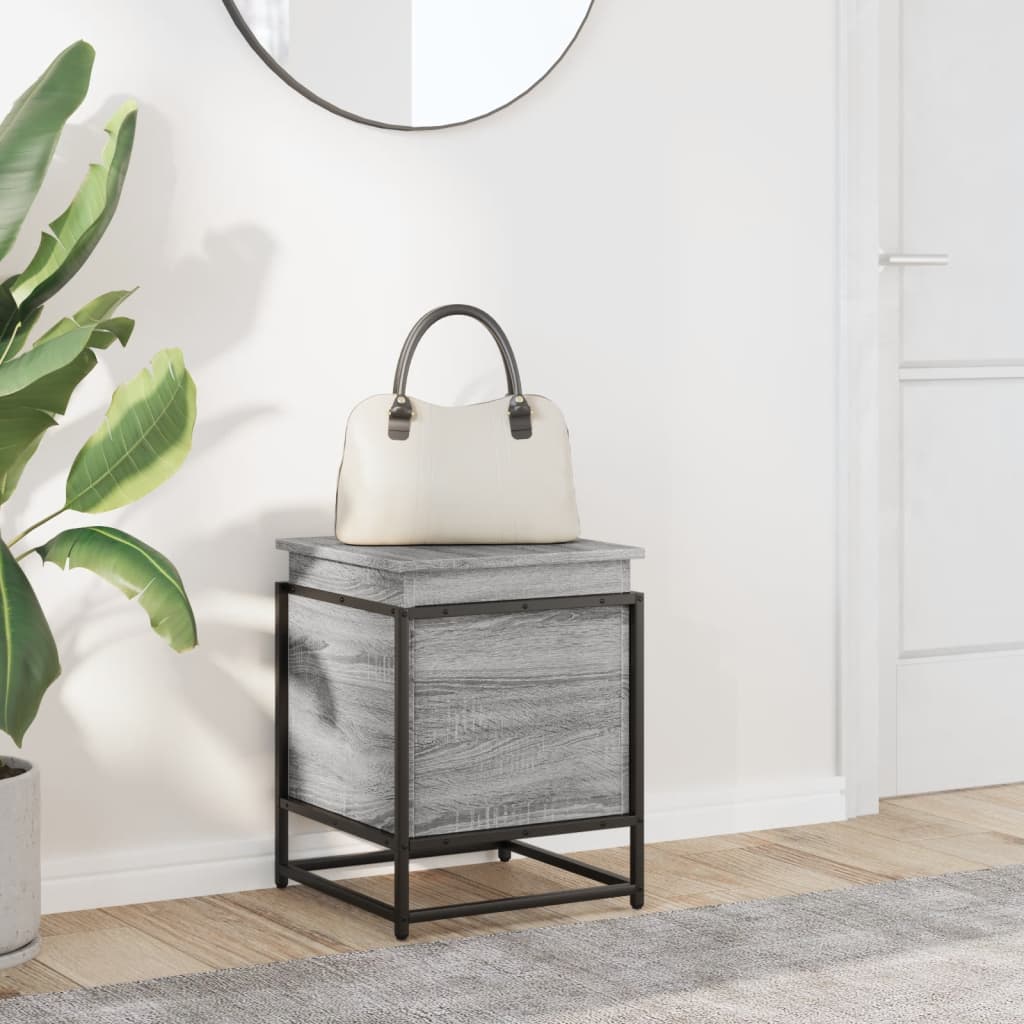 vidaXL Storage Box with Lid Grey Sonoma 40x40x51.5 cm Engineered Wood 3