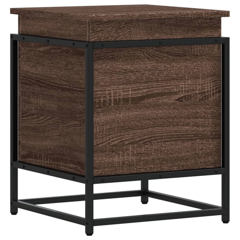 vidaXL Storage Box with Lid Brown Oak 40x40x51.5 cm Engineered Wood 2