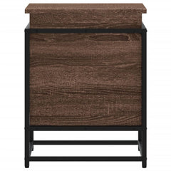 vidaXL Storage Box with Lid Brown Oak 40x40x51.5 cm Engineered Wood 4