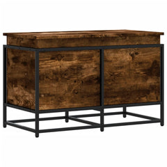 vidaXL Storage Box with Lid Smoked Oak 80x40x51.5 cm Engineered Wood 6