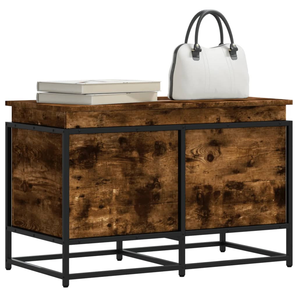 vidaXL Storage Box with Lid Smoked Oak 80x40x51.5 cm Engineered Wood 1