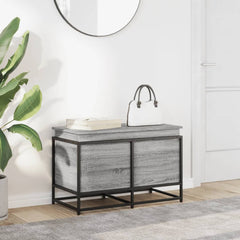vidaXL Storage Box with Lid Grey Sonoma 80x40x51.5 cm Engineered Wood 3
