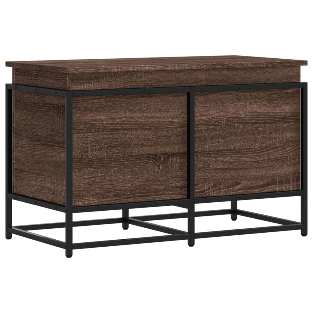 vidaXL Storage Box with Lid Brown Oak 80x40x51.5 cm Engineered Wood 2