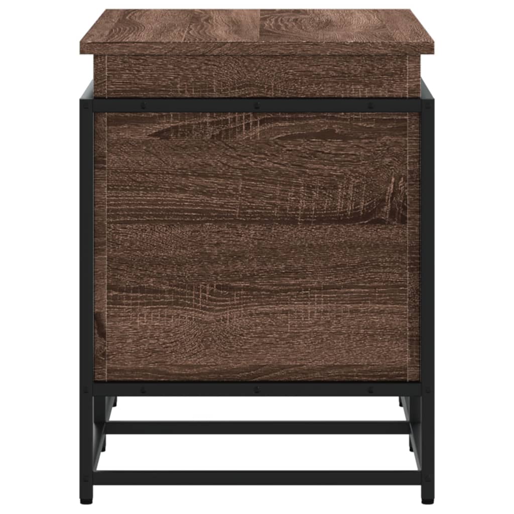 vidaXL Storage Box with Lid Brown Oak 80x40x51.5 cm Engineered Wood 5