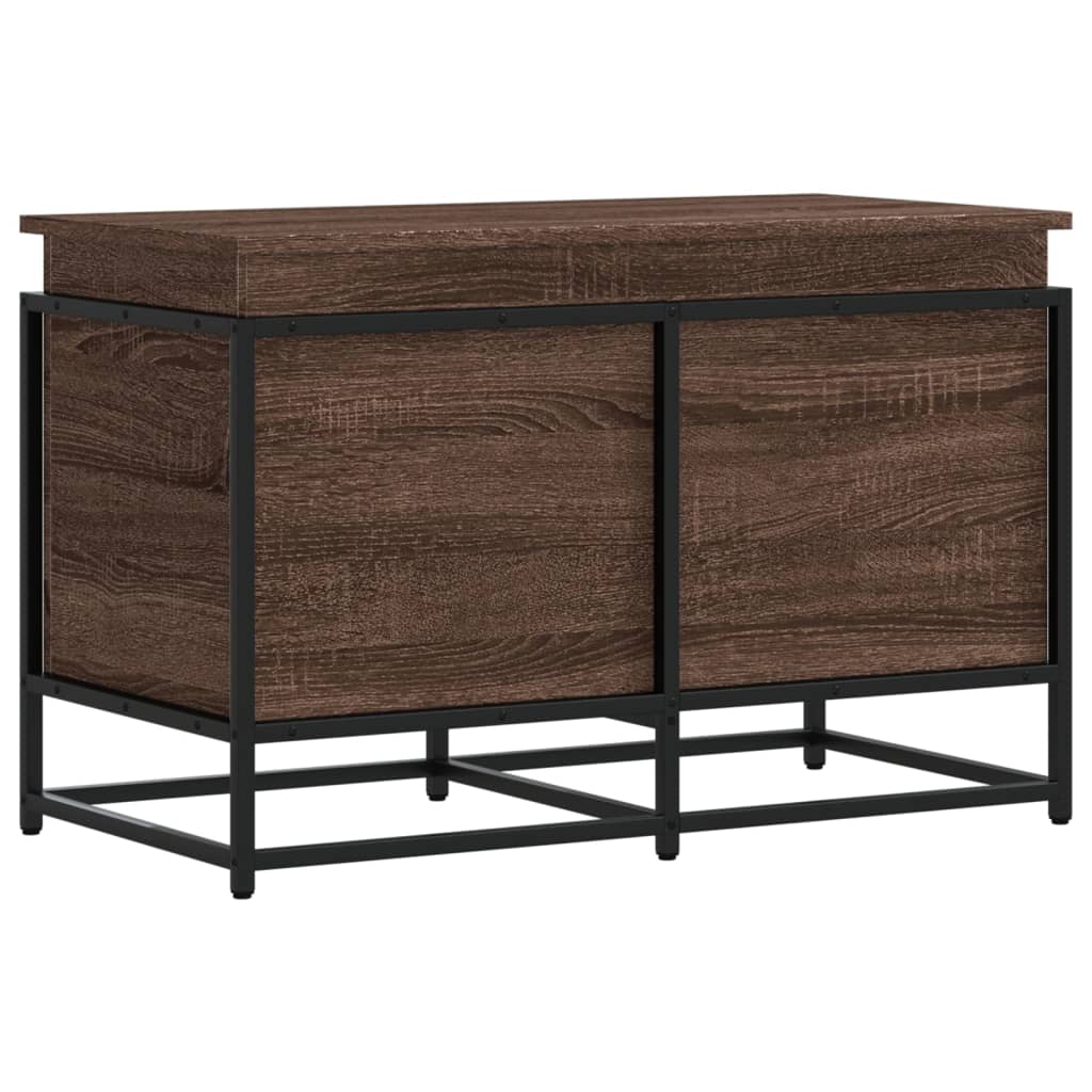 vidaXL Storage Box with Lid Brown Oak 80x40x51.5 cm Engineered Wood 6