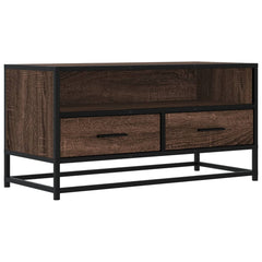 vidaXL TV Cabinet Brown Oak 80x34.5x40 cm Engineered Wood and Metal 2