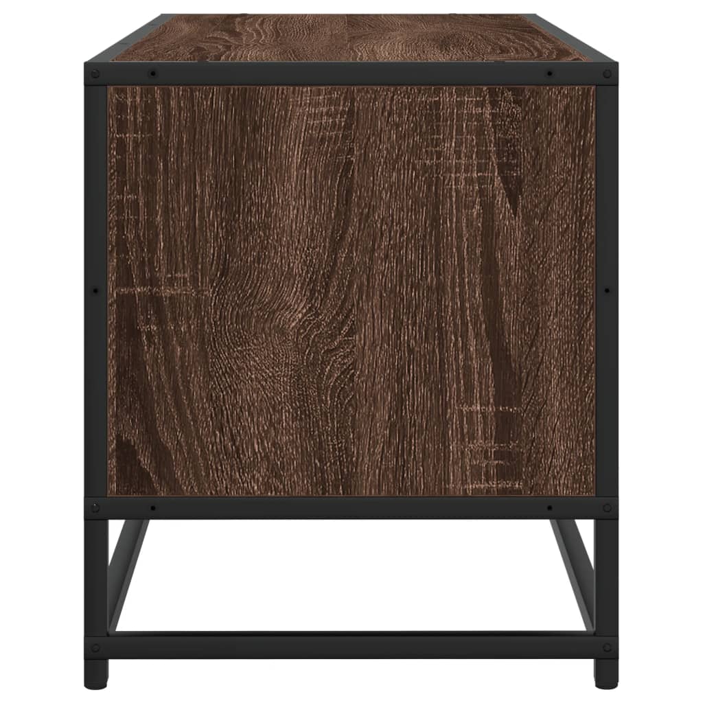 vidaXL TV Cabinet Brown Oak 80x34.5x40 cm Engineered Wood and Metal 5