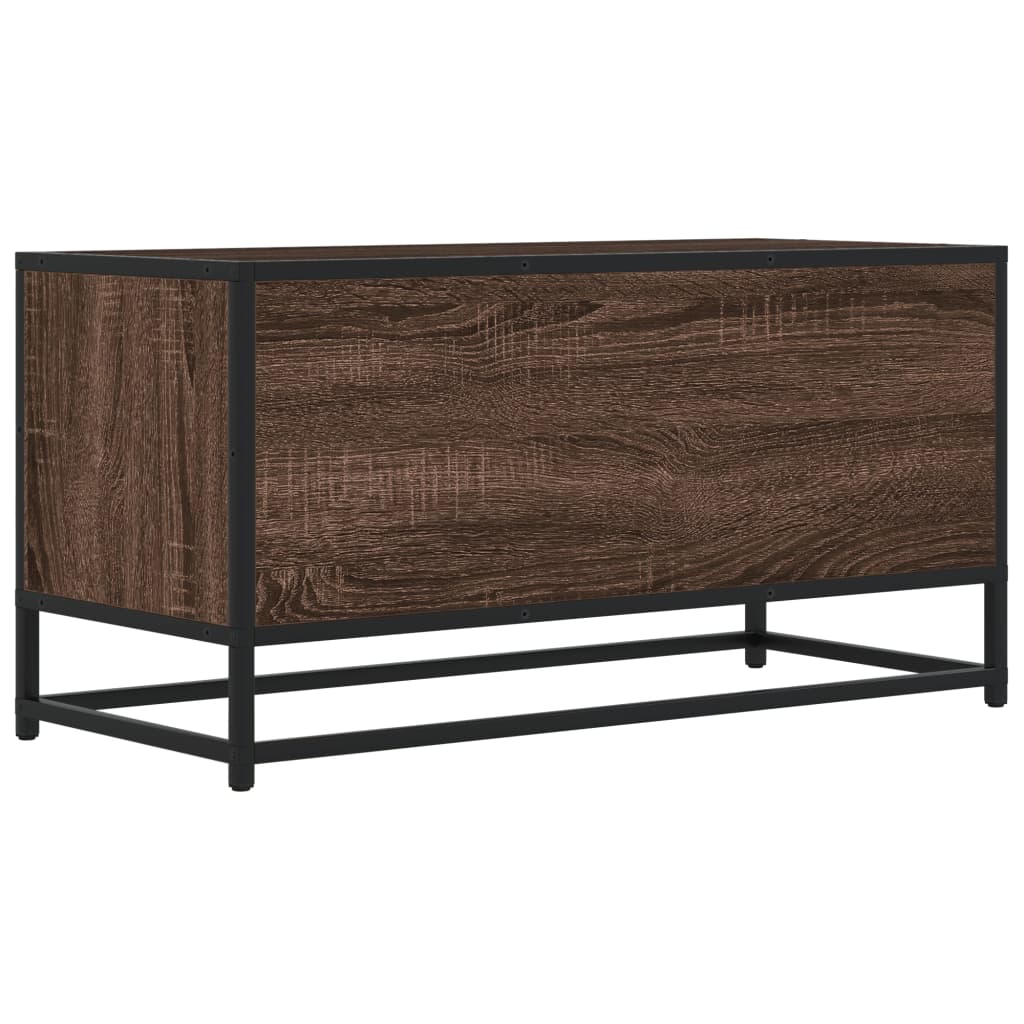 vidaXL TV Cabinet Brown Oak 80x34.5x40 cm Engineered Wood and Metal 6