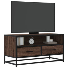 vidaXL TV Cabinet Brown Oak 80x34.5x40 cm Engineered Wood and Metal 1
