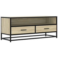 vidaXL TV Cabinet Sonoma Oak 100x34.5x40 cm Engineered Wood and Metal 2