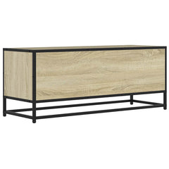 vidaXL TV Cabinet Sonoma Oak 100x34.5x40 cm Engineered Wood and Metal 6