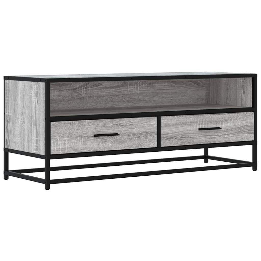 TV Cabinet 80x34,5x40 cm Engineered Wood and Metal Grey sonoma 100 cm