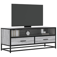 vidaXL TV Cabinet Grey Sonoma 100x34.5x40 cm Engineered Wood and Metal 1