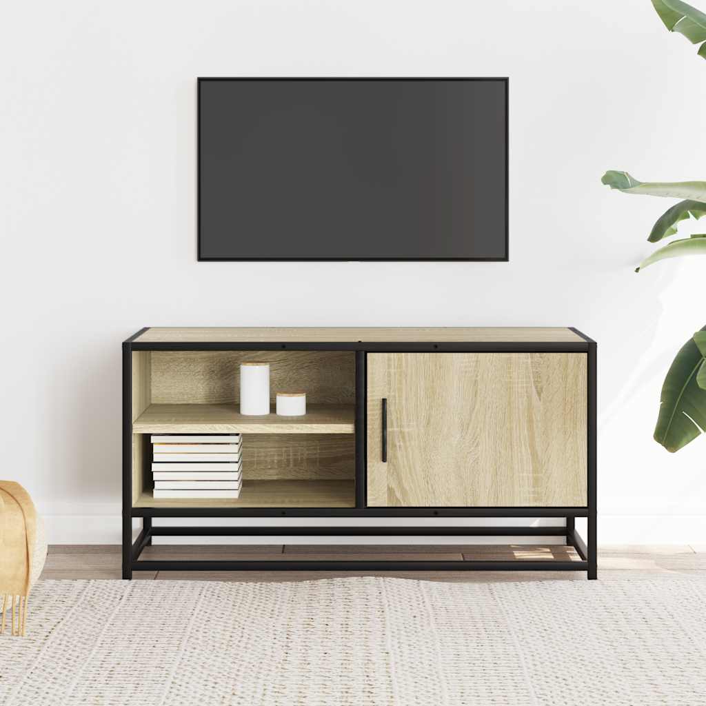 TV Cabinet 80x34,5x40 cm Engineered Wood and Metal Sonoma oak