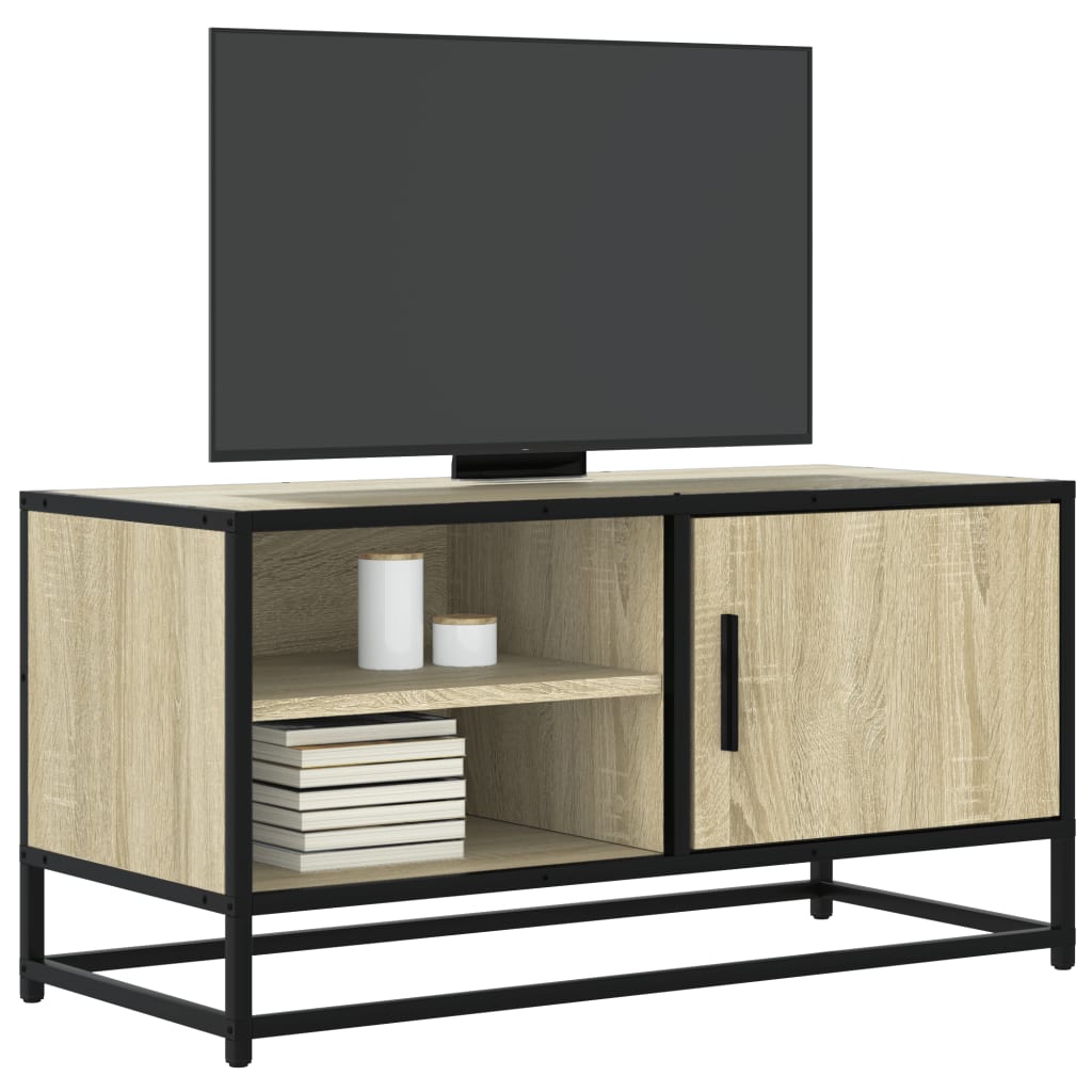 TV Cabinet 80x34,5x40 cm Engineered Wood and Metal Sonoma oak