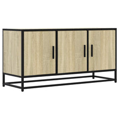 TV Cabinet 100x35x50 cm Engineered Wood and Metal Sonoma oak
