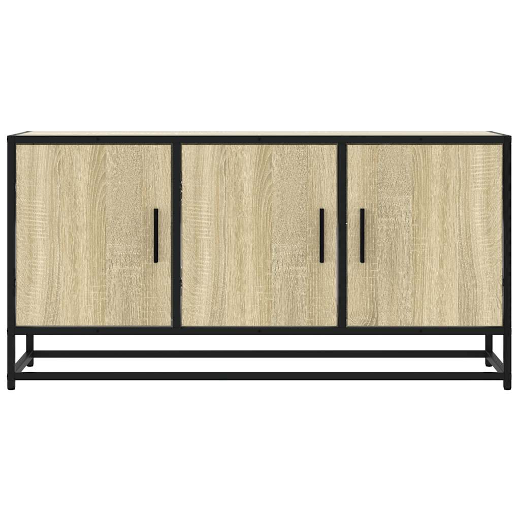 TV Cabinet 100x35x50 cm Engineered Wood and Metal Sonoma oak