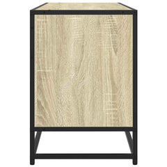 TV Cabinet 100x35x50 cm Engineered Wood and Metal Sonoma oak