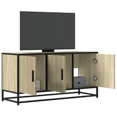 TV Cabinet 100x35x50 cm Engineered Wood and Metal Sonoma oak
