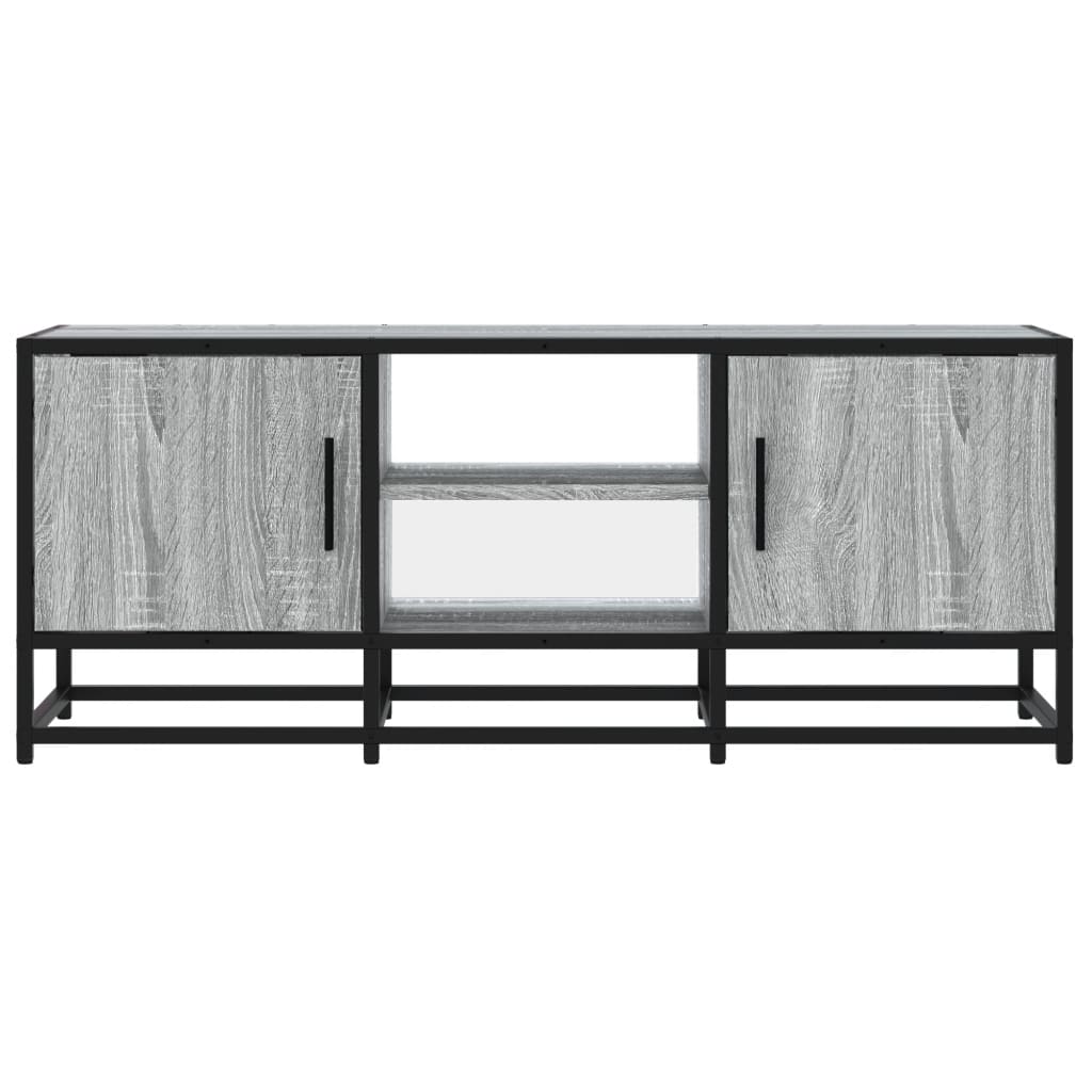 vidaXL TV Cabinet Grey Sonoma 100x35x41 cm Engineered Wood and Metal 4
