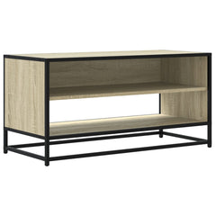 vidaXL TV Cabinet Sonoma Oak 91x40x46 cm Engineered Wood and Metal 2