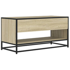 vidaXL TV Cabinet Sonoma Oak 91x40x46 cm Engineered Wood and Metal 5