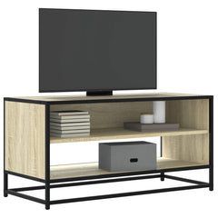 vidaXL TV Cabinet Sonoma Oak 91x40x46 cm Engineered Wood and Metal 1