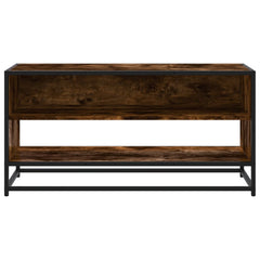 vidaXL TV Cabinet Smoked Oak 91x40x46 cm Engineered Wood and Metal 4