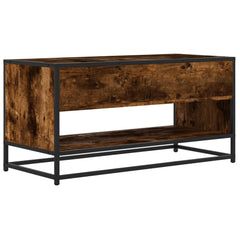 vidaXL TV Cabinet Smoked Oak 91x40x46 cm Engineered Wood and Metal 5