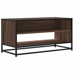 vidaXL TV Cabinet Brown Oak 91x40x46 cm Engineered Wood and Metal 2