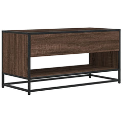 vidaXL TV Cabinet Brown Oak 91x40x46 cm Engineered Wood and Metal 5