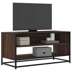 vidaXL TV Cabinet Brown Oak 91x40x46 cm Engineered Wood and Metal 1