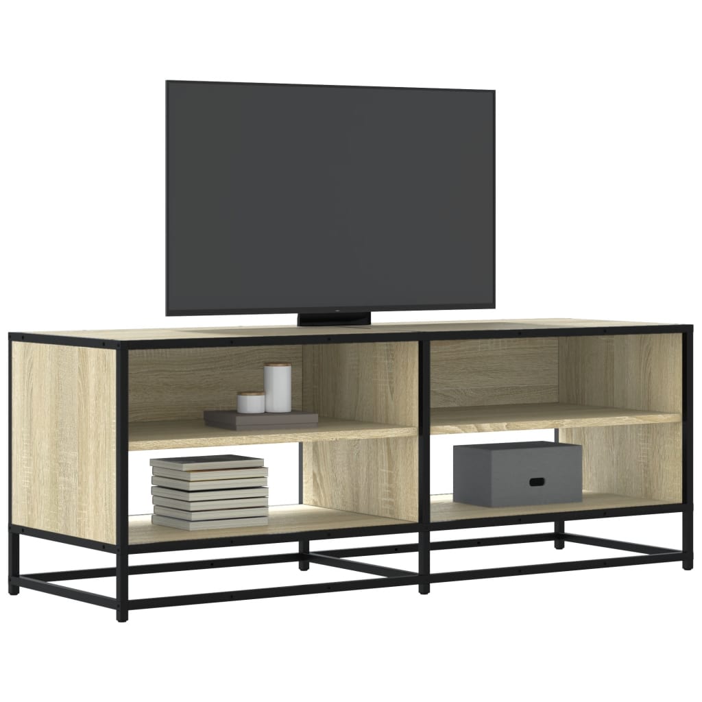 vidaXL TV Cabinet Sonoma Oak 120,5x40x46 cm Engineered Wood and Metal 1