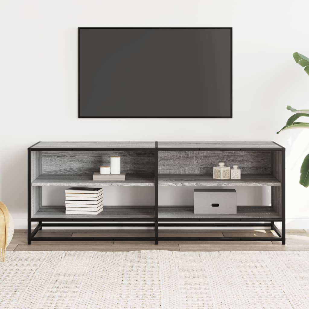 vidaXL TV Cabinet Grey Sonoma 120,5x40x46 cm Engineered Wood and Metal 3
