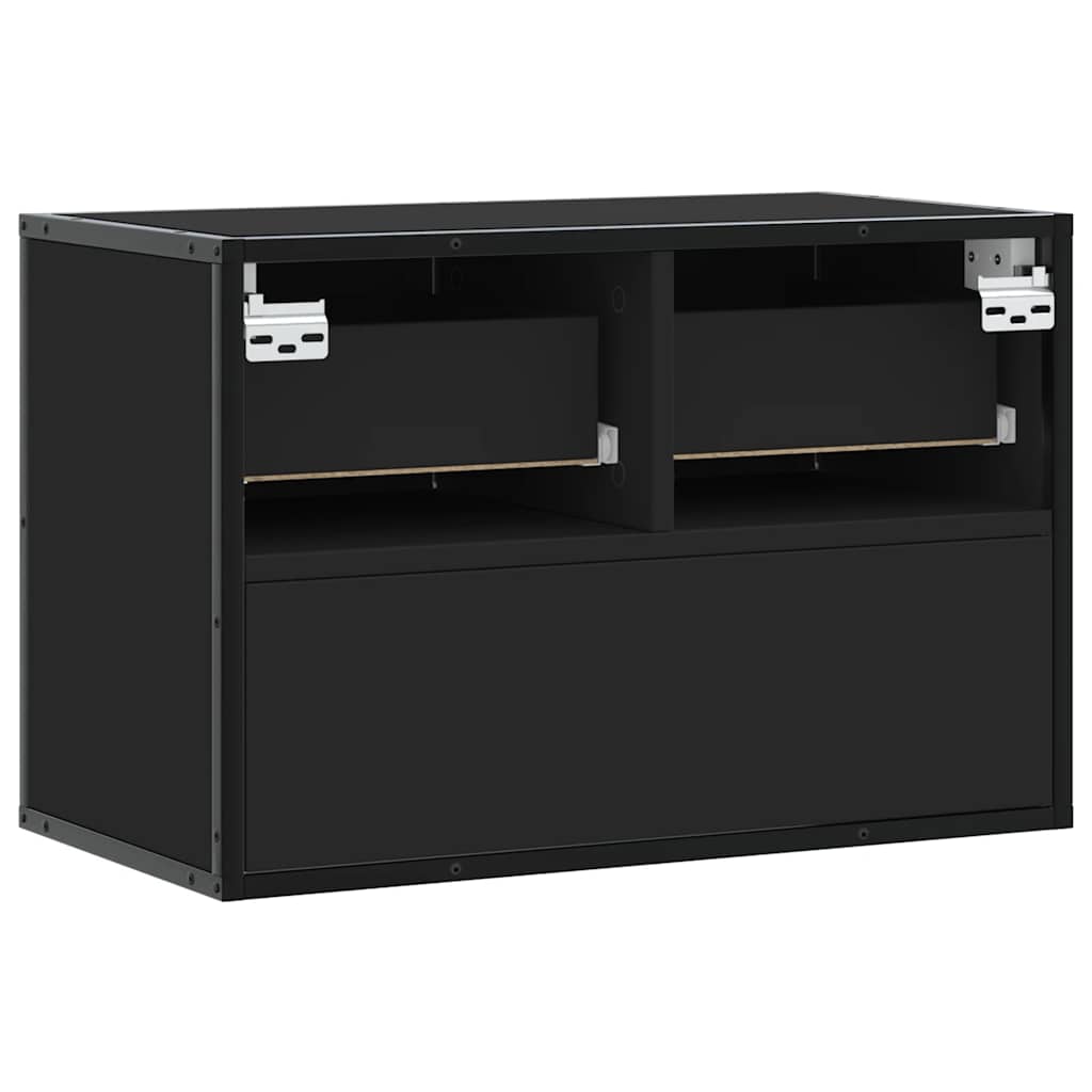 vidaXL TV Cabinet Black 60x31x39.5 cm Engineered Wood and Metal 6