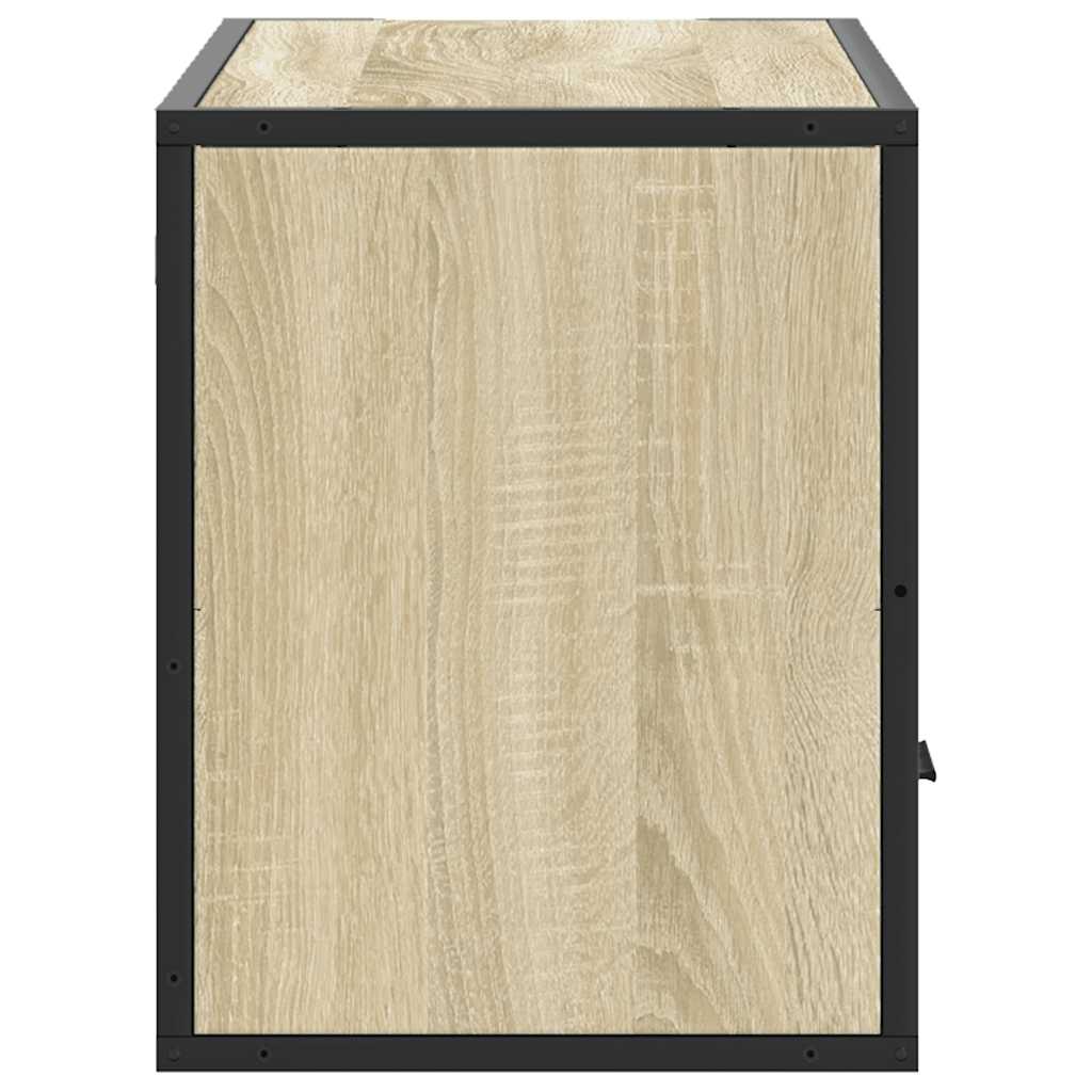 vidaXL TV Cabinet Sonoma Oak 80x31x39.5 cm Engineered Wood and Metal 5