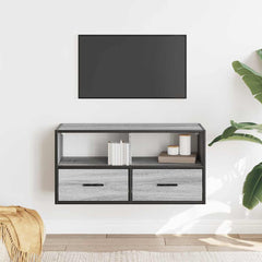 vidaXL TV Cabinet Grey Sonoma 80x31x39.5 cm Engineered Wood and Metal 3