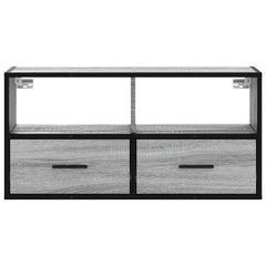 vidaXL TV Cabinet Grey Sonoma 80x31x39.5 cm Engineered Wood and Metal 4