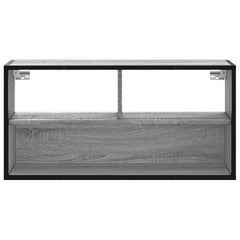 vidaXL TV Cabinet Grey Sonoma 80x31x39.5 cm Engineered Wood and Metal 4