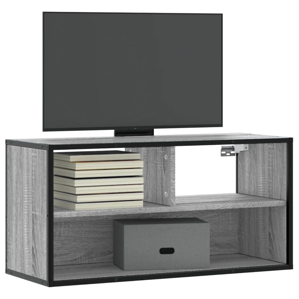 vidaXL TV Cabinet Grey Sonoma 80x31x39.5 cm Engineered Wood and Metal 1