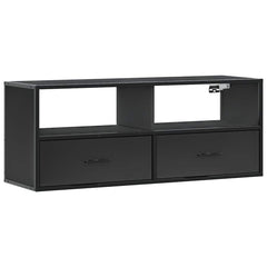 vidaXL TV Cabinet Black 100x31x39.5 cm Engineered Wood and Metal 2