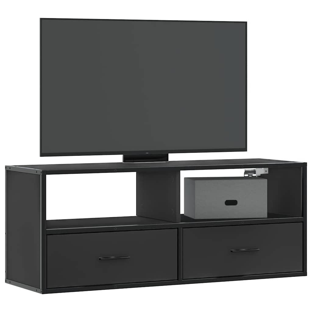 vidaXL TV Cabinet Black 100x31x39.5 cm Engineered Wood and Metal 1